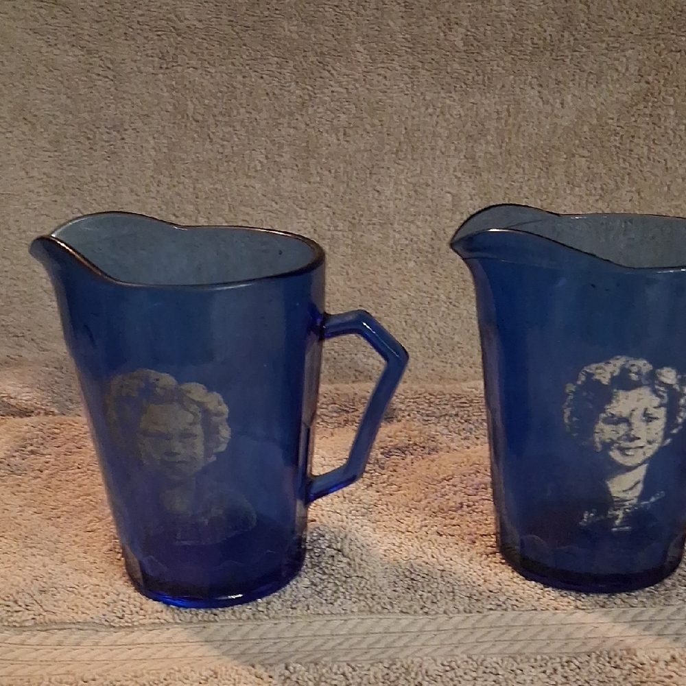 Blue Glass Pitcher Set